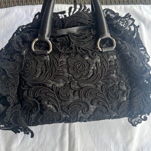 Prada, black lace, Pizzo bowler bag